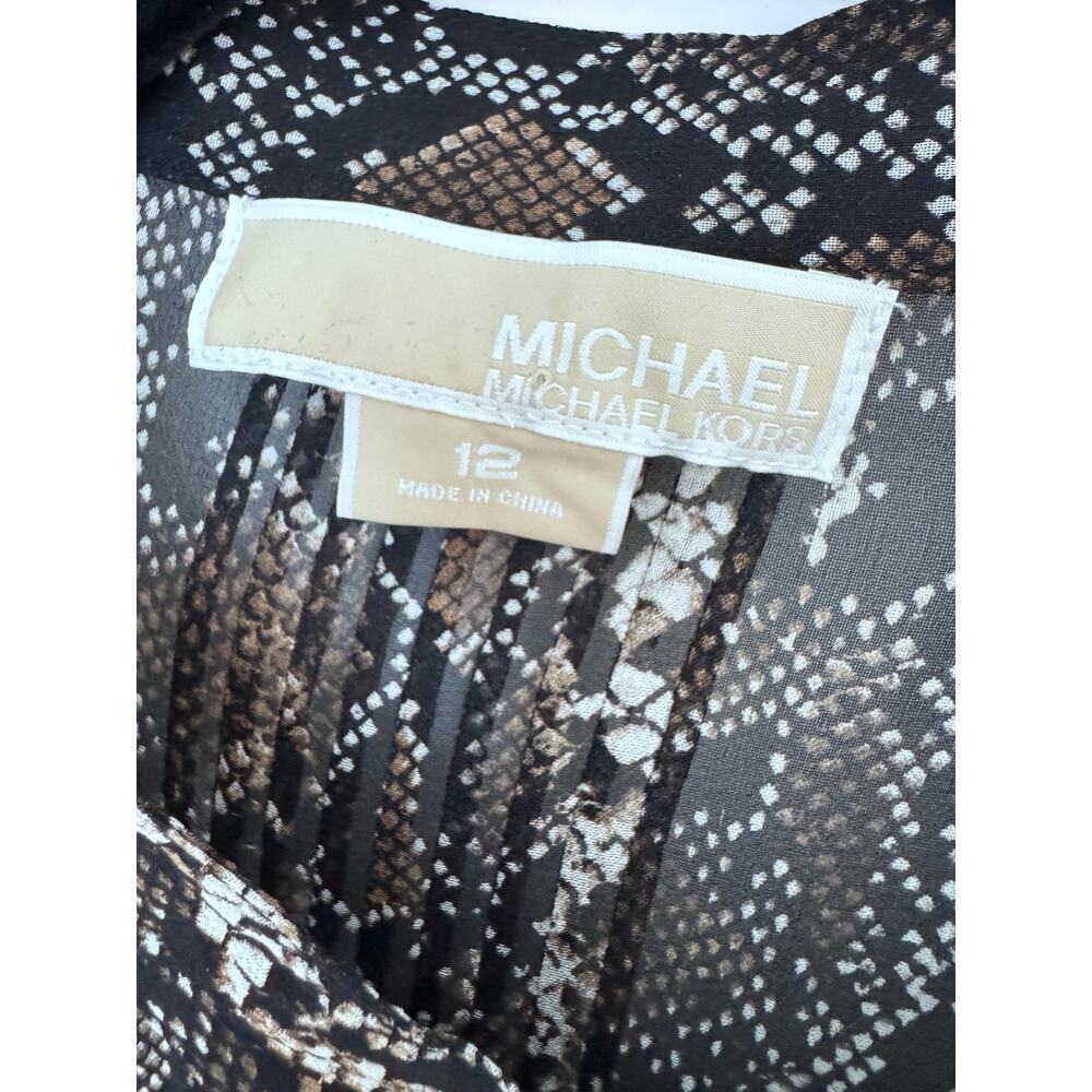 🖤MICHAEL KORS Snakeskin Button Down Sill Blouse Size 12 - Picture 3 of 4